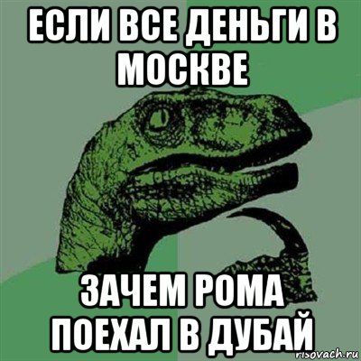 если все деньги в москве зачем рома поехал в дубай, Мем Филосораптор