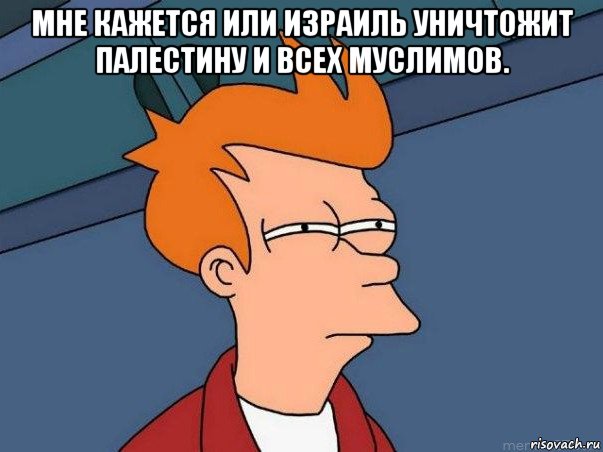 мне кажется или израиль уничтожит палестину и всех муслимов. , Мем  Фрай (мне кажется или)