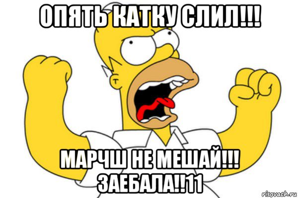 опять катку слил!!! марчш не мешай!!! заебала!!11, Мем Разъяренный Гомер