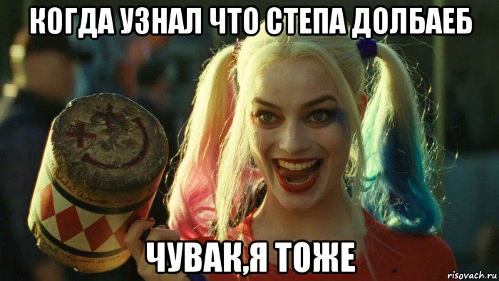 когда узнал что степа долбаеб чувак,я тоже, Мем    Harley quinn