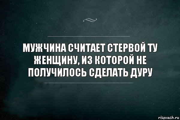 Мужчина считает стервой ту женщину, из которой не получилось сделать дуру, Комикс Игра Слов