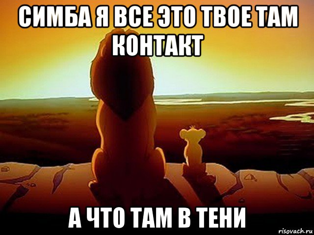 симба я все это твое там контакт а что там в тени