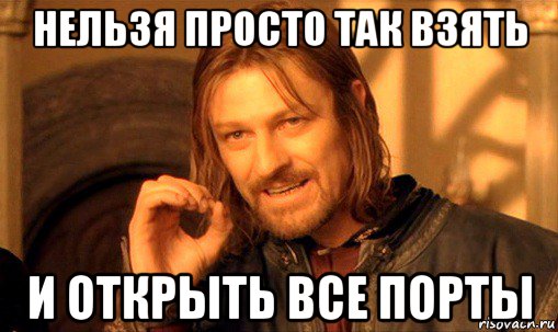 нельзя просто так взять и открыть все порты, Мем Нельзя просто так взять и (Боромир мем)