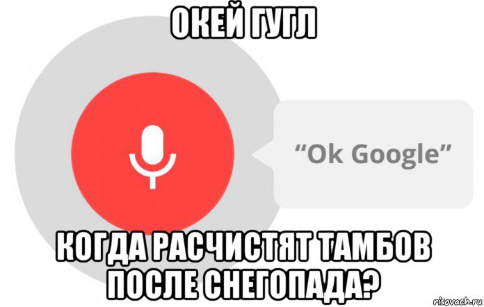 окей гугл когда расчистят тамбов после снегопада?, Мем  Окей гугл