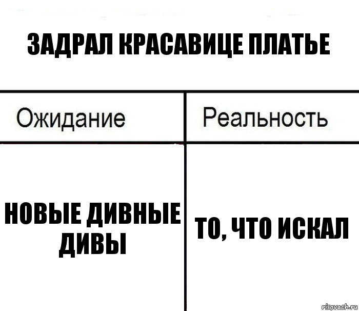 задрал красавице платье новые дивные дивы то, что искал, Комикс  Ожидание - реальность