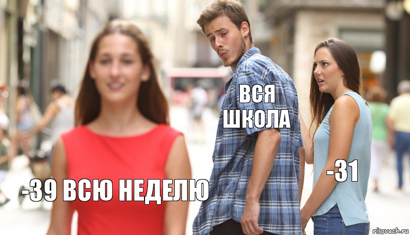 Вся школа -31 -39 всю неделю, Комикс      Парень засмотрелся на другую девушку