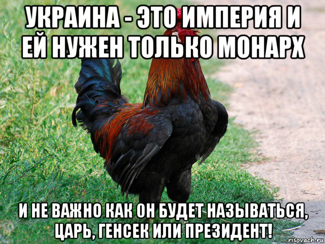 украина - это империя и ей нужен только монарх и не важно как 0н будет называться, царь, генсек или президент!, Мем петух