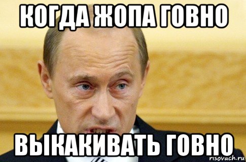 когда жопа говно выкакивать говно, Мем путин