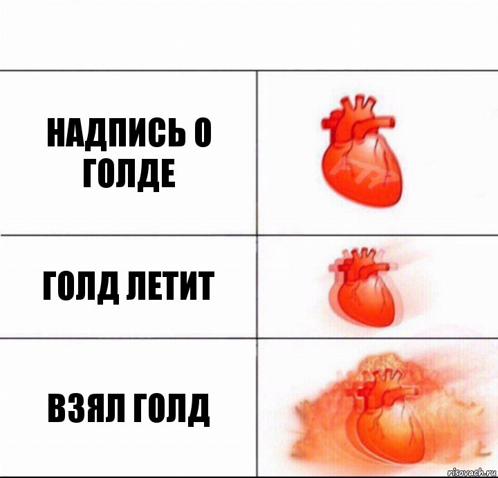 Надпись о голде Голд летит Взял голд, Комикс  Расширяюшее сердце