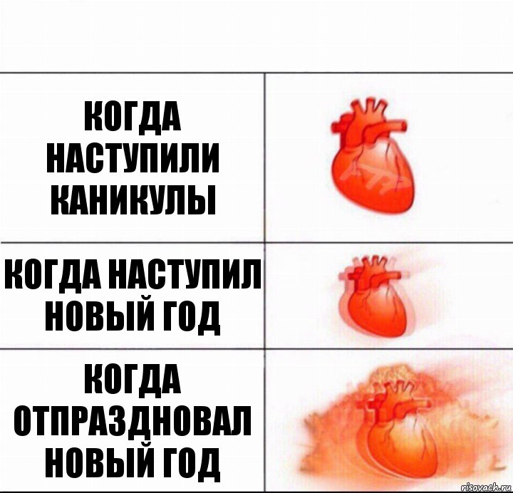 Когда наступили каникулы Когда наступил новый год Когда отпраздновал новый год, Комикс  Расширяюшее сердце