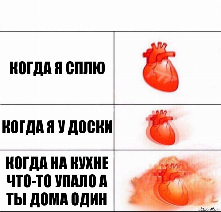 когда я сплю когда я у доски когда на кухне что-то упало а ты дома один, Комикс  Расширяюшее сердце