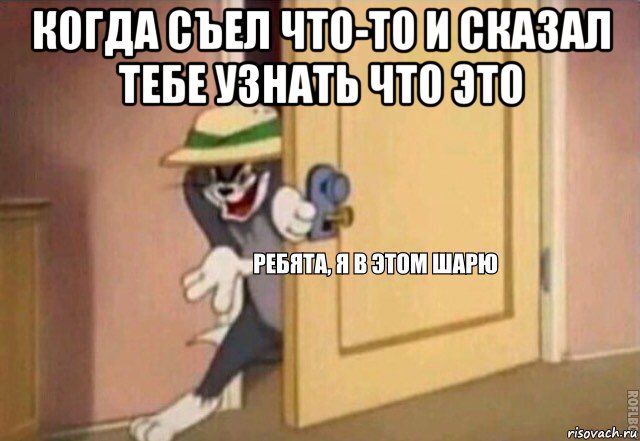 когда съел что-то и сказал тебе узнать что это , Мем    Ребята я в этом шарю