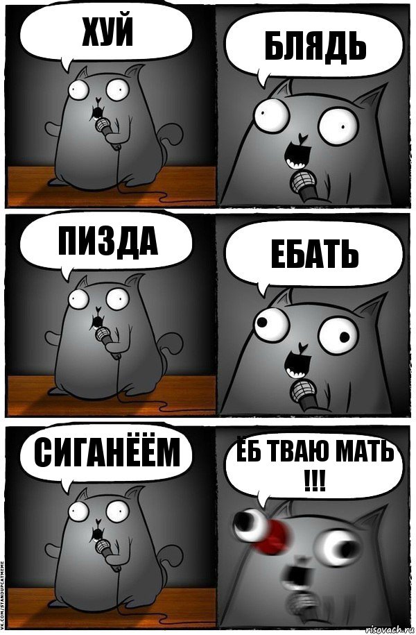 Хуй Блядь Пизда Ебать СИГАНЁЁМ ЁБ ТВАЮ МАТЬ !!!, Комикс  Стендап-кот