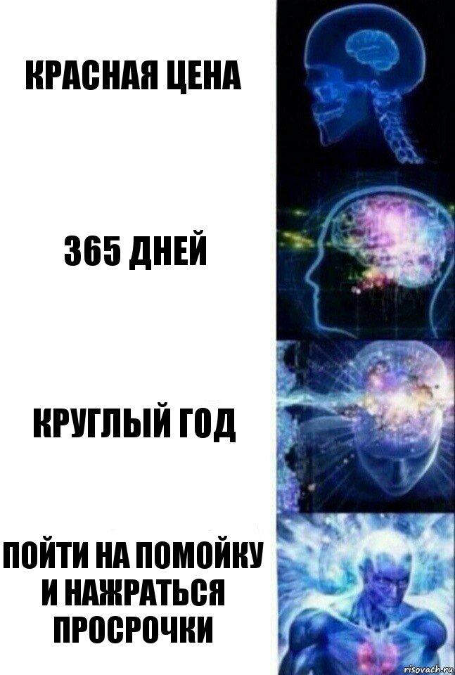 красная цена 365 дней круглый год пойти на помойку и нажраться просрочки, Комикс  Сверхразум