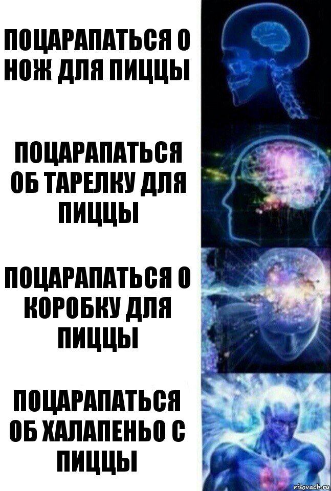 Поцарапаться о нож для пиццы Поцарапаться об тарелку для пиццы Поцарапаться о коробку для пиццы Поцарапаться об халапеньо с пиццы, Комикс  Сверхразум