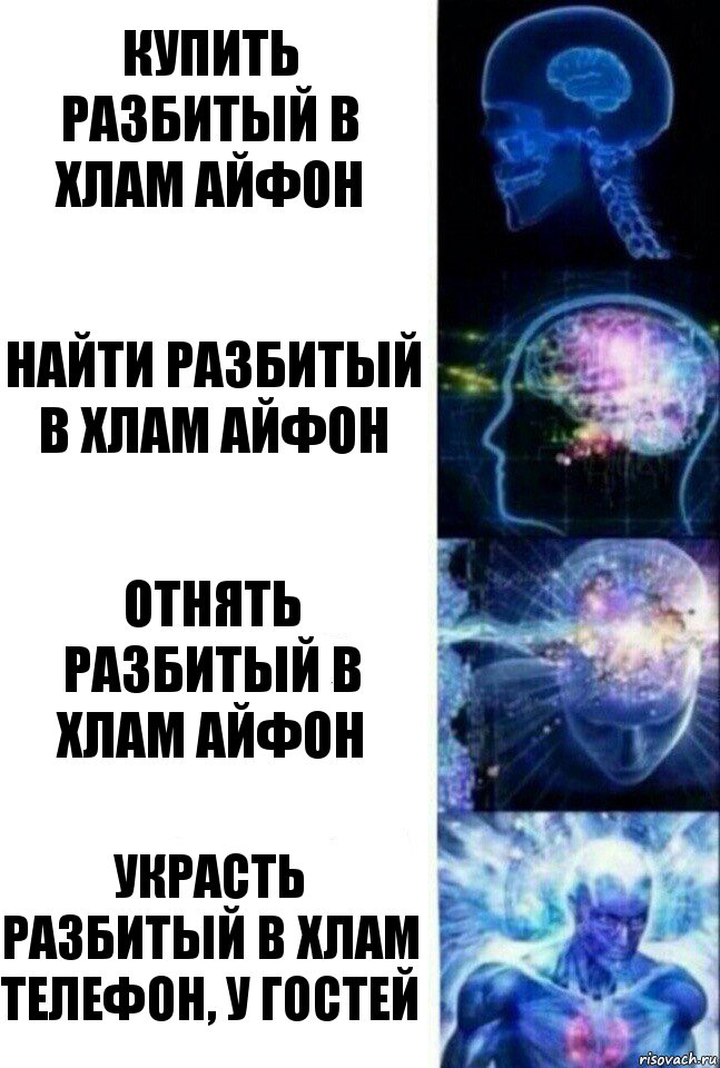 Купить разбитый в хлам айфон Найти разбитый в хлам айфон Отнять разбитый в хлам айфон Украсть разбитый в хлам телефон, у гостей, Комикс  Сверхразум