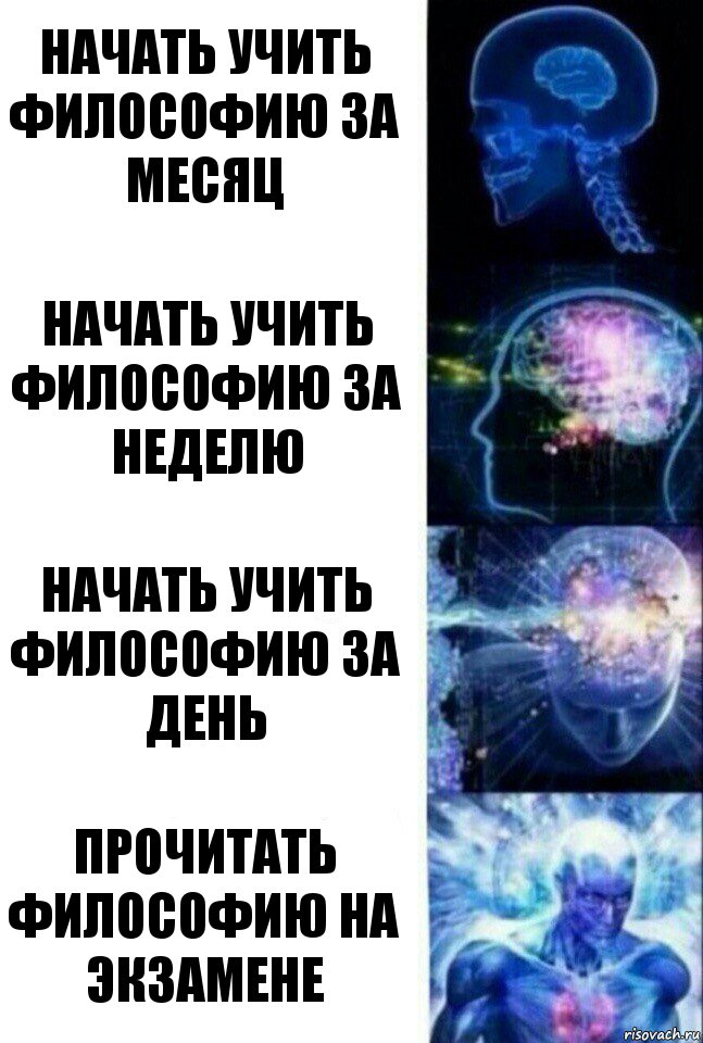 Начать учить философию за Месяц Начать учить философию за неделю Начать учить философию за день Прочитать философию на экзамене, Комикс  Сверхразум