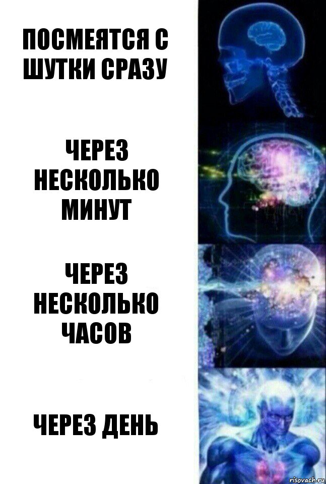 Посмеятся с шутки сразу Через несколько минут Через несколько часов Через день, Комикс  Сверхразум