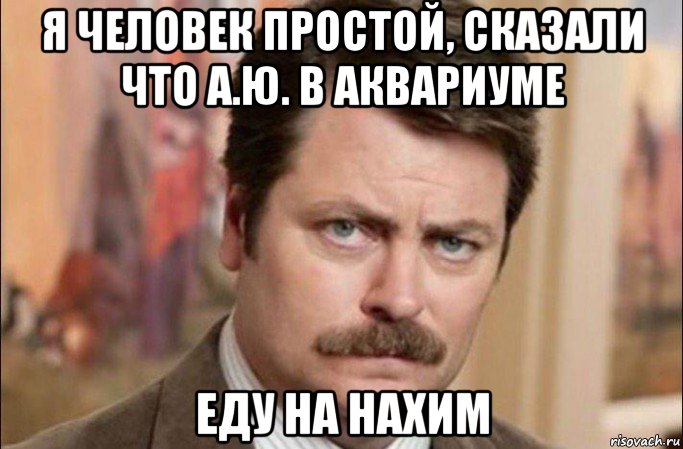 я человек простой, сказали что а.ю. в аквариуме еду на нахим, Мем  Я человек простой