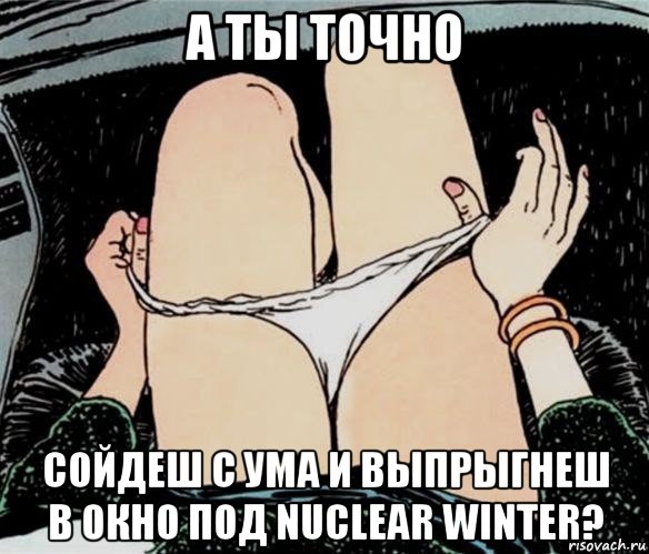 а ты точно сойдеш с ума и выпрыгнеш в окно под nuclear winter?, Мем А ты точно