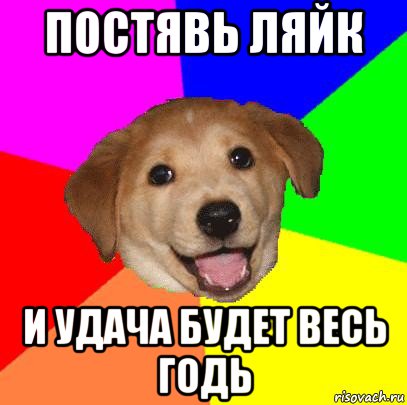 постявь ляйк и удача будет весь годь, Мем Advice Dog