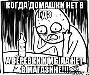 когда домашки нет в гдз а веревки и мыла нет в магазине!!!, Мем Алкоголик-кадр