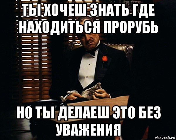 ты хочеш знать где находиться прорубь но ты делаеш это без уважения, Мем Дон Вито Корлеоне