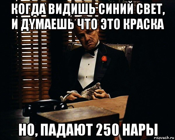 когда видишь синий свет, и дyмаешь что это краска но, падают 250 нары, Мем Дон Вито Корлеоне