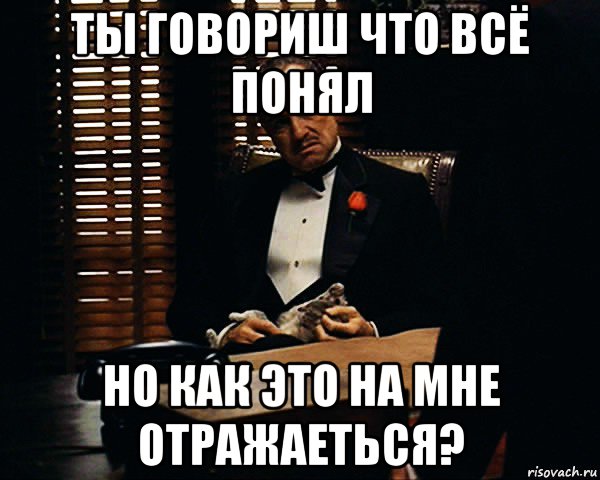 ты говориш что всё понял но как это на мне отражаеться?, Мем Дон Вито Корлеоне