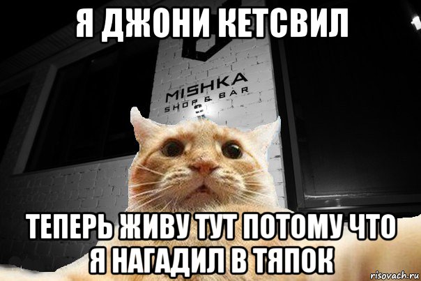 я джони кетсвил теперь живу тут потому что я нагадил в тяпок, Мем   Джонни Кэтсвилл