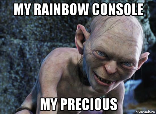 my rainbow console my precious, Мем  горлум с прелестью