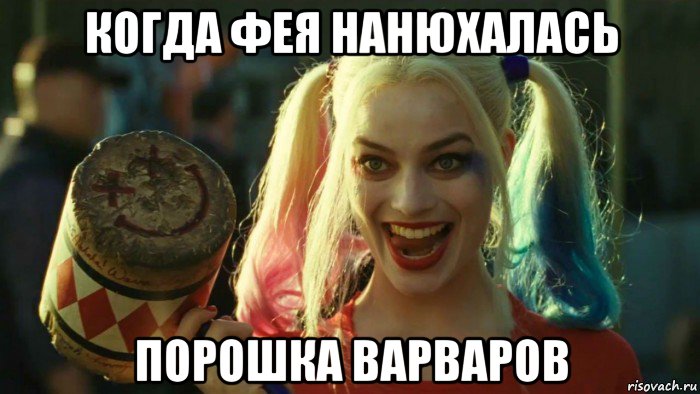 когда фея нанюхалась порошка варваров, Мем    Harley quinn