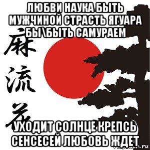 любви наука быть мужчиной страсть ягуара бы\быть самураем уходит солнце крепсь сенсесей любовь ждет, Мем Хокку