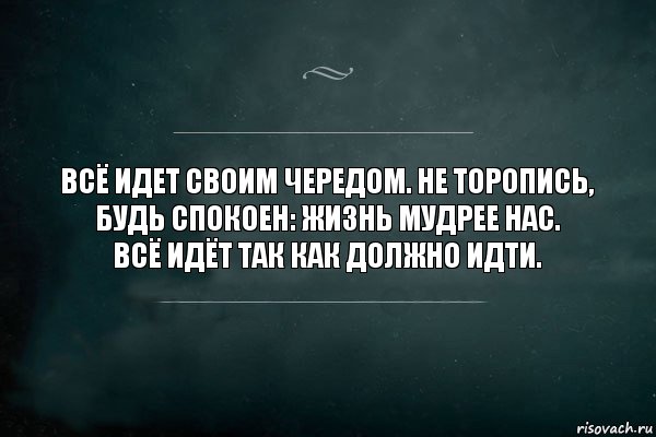 Всё идет своим чередом. Не торопись, будь спокоен: жизнь мудрее нас.
Всё идёт так как должно идти., Комикс Игра Слов