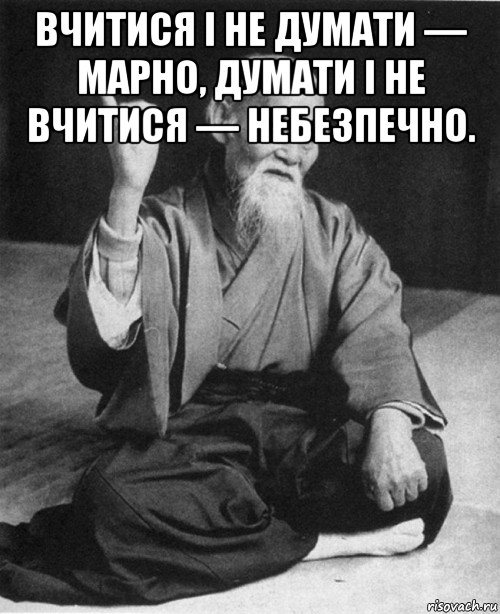 вчитися і не думати — марно, думати і не вчитися — небезпечно. , Мем конфуций