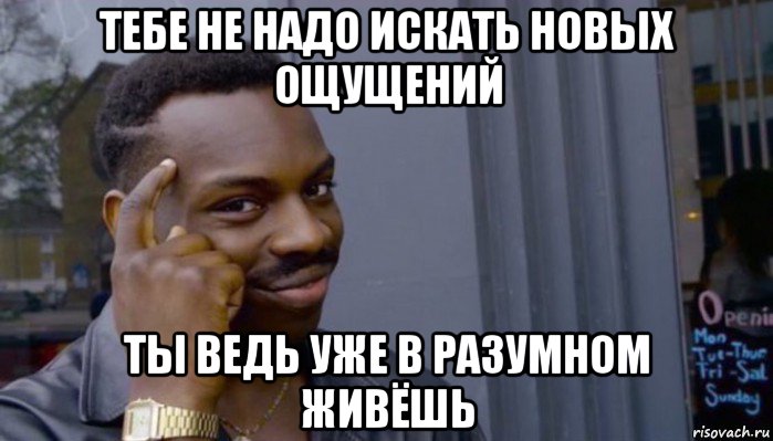 тебе не надо искать новых ощущений ты ведь уже в разумном живёшь, Мем Не делай не будет