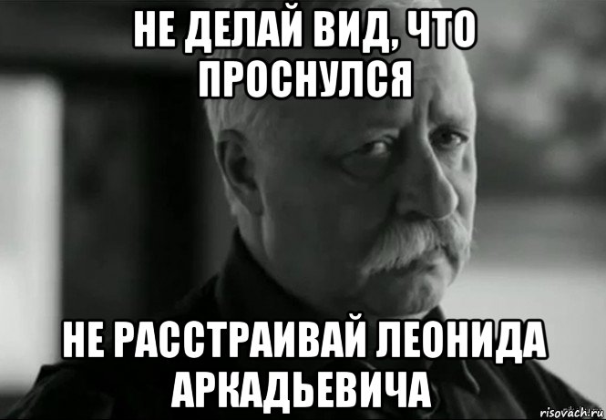 не делай вид, что проснулся не расстраивай леонида аркадьевича, Мем Не расстраивай Леонида Аркадьевича