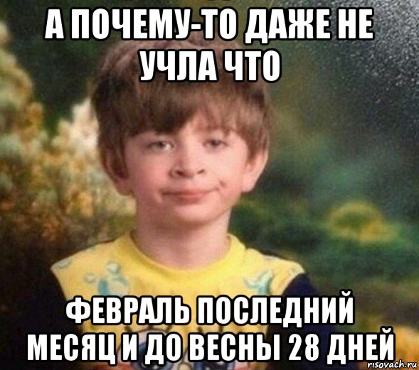 а почему-то даже не учла что февраль последний месяц и до весны 28 дней, Мем Недовольный пацан