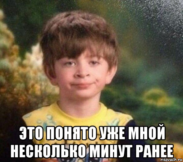  это понято уже мной несколько минут ранее, Мем Недовольный пацан