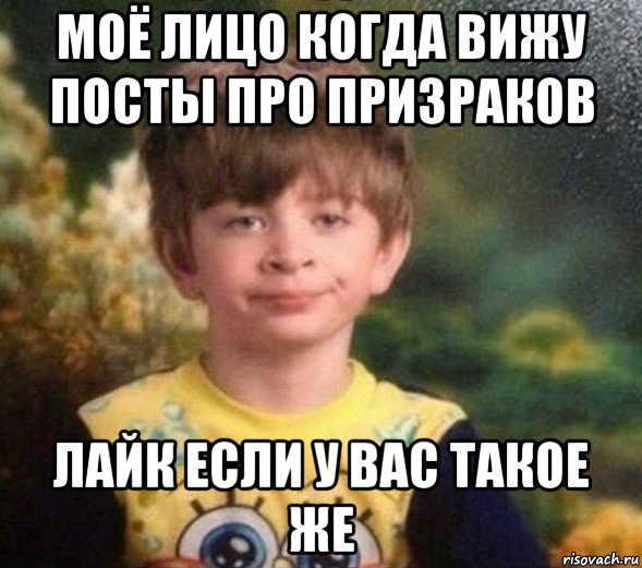 моё лицо когда вижу посты про призраков лайк если у вас такое же, Мем Недовольный пацан