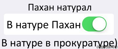 Пахан натурал В натуре Пахан В натуре в прокуратуре), Комикс Переключатель