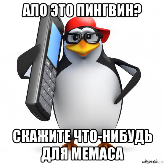 ало это пингвин? скажите что-нибудь для мемаса, Мем   Пингвин звонит