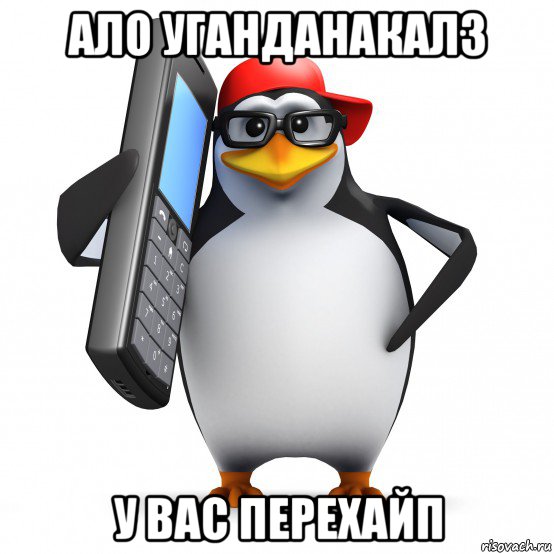 ало уганданакалз у вас перехайп, Мем   Пингвин звонит