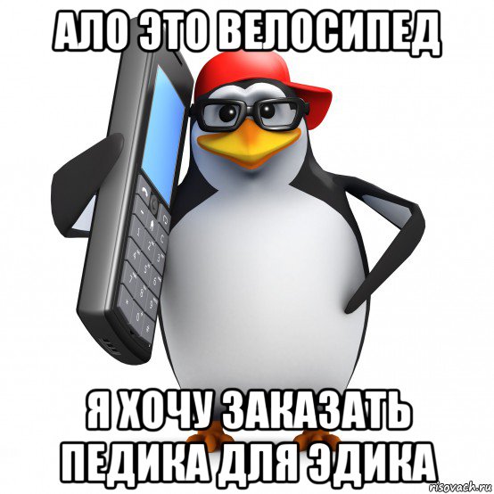 ало это велосипед я хочу заказать педика для эдика, Мем   Пингвин звонит