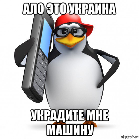 ало это украина украдите мне машину, Мем   Пингвин звонит