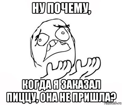 ну почему, когда я заказал пиццу, она не пришла?, Мем   почему