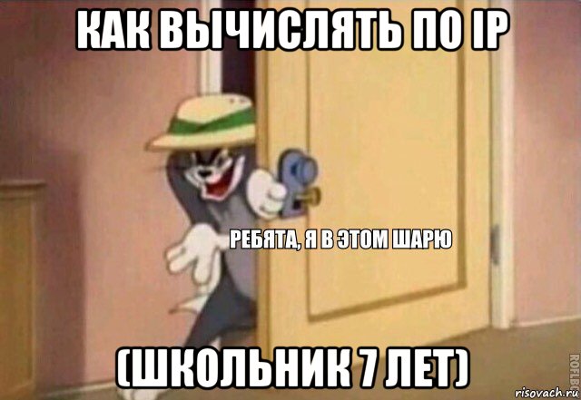 как вычислять по ip (школьник 7 лет), Мем    Ребята я в этом шарю