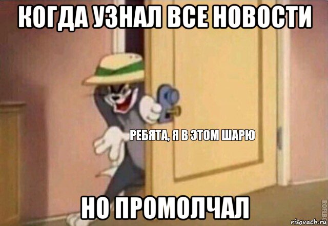 когда узнал все новости но промолчал, Мем    Ребята я в этом шарю