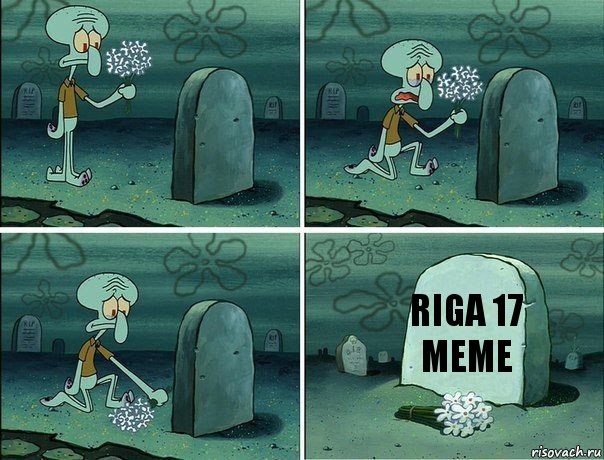Riga 17 meme, Комикс  Сквидвард хоронит
