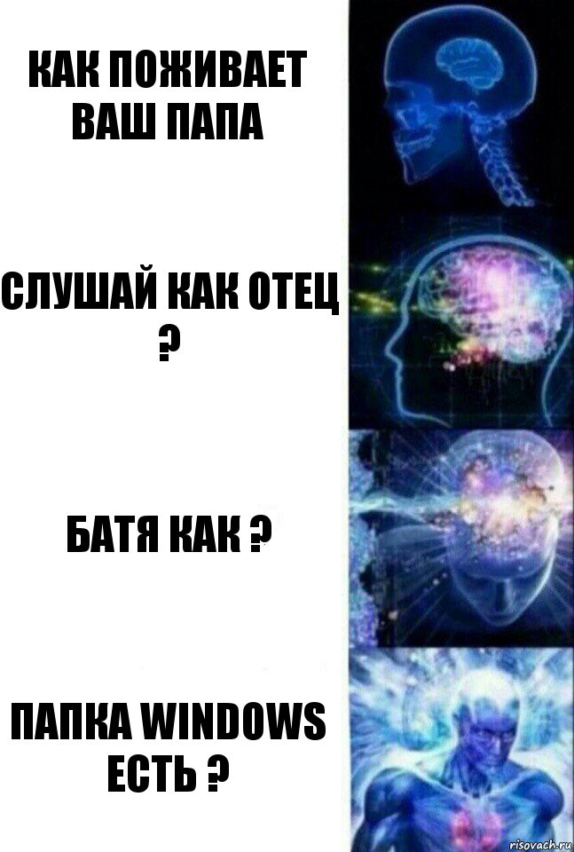 Как поживает ваш папа Слушай как отец ? Батя как ? ПАПКА windows ЕСТЬ ?, Комикс  Сверхразум